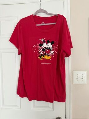 Disney Red Mickey & Minnie Graphic Short Sleeve Tee